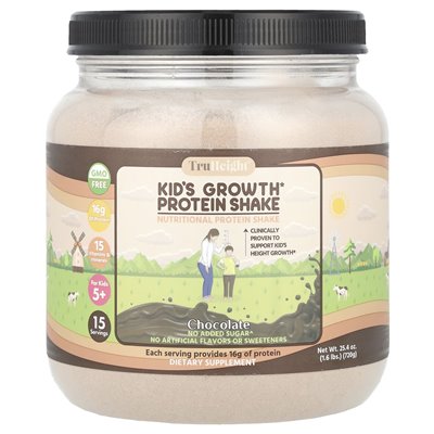 TruHeight, Growth, Protein Shake, For Kids 5+, Chocolate, 1.55 lbs (705 g) TruHeight, Growth, Protein Shake, For Kids 5+, Chocolate, 1.55 lbs (705 g)
