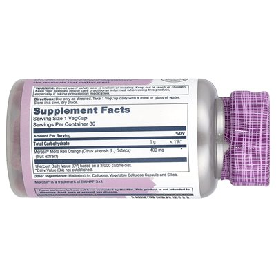 Solaray, istotne ekstrakty, moro czerwony pomarańczowy, 400 mg, 30 Vegcaps