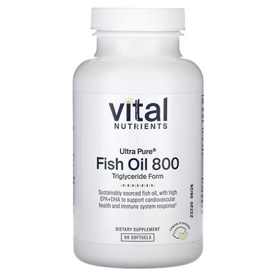 Important nutrients, ultra pure fish oil 800, triglyceride form, lemon, 90 soft