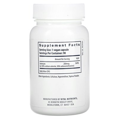 Vital Nutrients, Selenium, 90 Vegan Capsules Vital Nutrients, Selenium, 90 Vegan Capsules