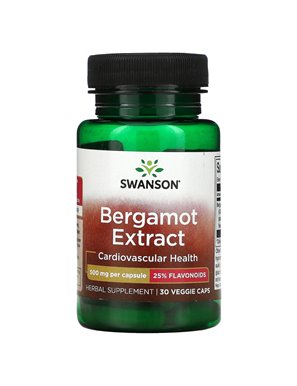 Swanson, Wyciąg z Bergamotki, 500 mg, 30 Wegetariańskich Kapsułek Swanson, Wyciąg z Bergamotki, 500 mg, 30 Wegetariańskich Kapsułek