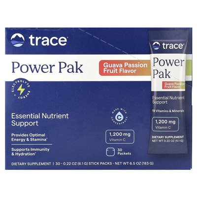 Trace, Power Pak, Guava Passion Fruit, 30 paczek, 0,22 uncji (6,1 g)