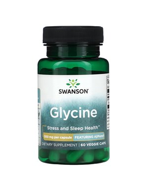 Swanson, Glicyna, 500 mg, 60 Wegetariańskich Kapsułek
