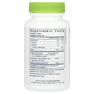 Ważne składniki odżywcze, hiperbiotics®, probiotyk pro-men®, 60 wegańskich tabletek Ważne składniki odżywcze, hiperbiotics®, probiotyk pro-men®, 60 wegańskich tabletek