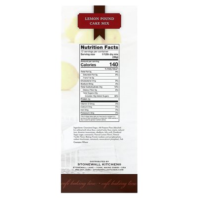 Stonewall Kitchen, Zitronenglasur-Kuchenmischung, 16,6 oz (471 g) Stonewall Kitchen, Zitronenglasur-Kuchenmischung, 16,6 oz (471 g)