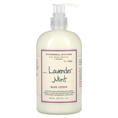 Stonewall Kitchen, Hand Lotion, Lavender Mint, 16.9 fl oz (500 ml) Stonewall Kitchen, Hand Lotion, Lavender Mint, 16.9 fl oz (500 ml)