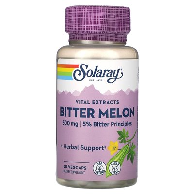 Solaray, istotne ekstrakty, gorzki melon, 500 mg, 60 Vegcaps