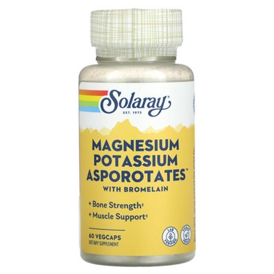 Solaray, Magnesium-Kalium-Asporotat mit Bromelain, 60 Gemüse