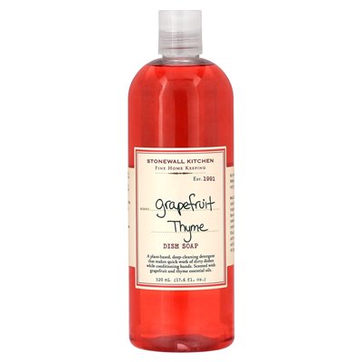 Kuchnia Stonewall, mydło naczynia, tymianek grejpfrutowy, 17,6 fl oz (520 ml) Kuchnia Stonewall, mydło naczynia, tymianek grejpfrutowy, 17,6 fl oz (520 ml)