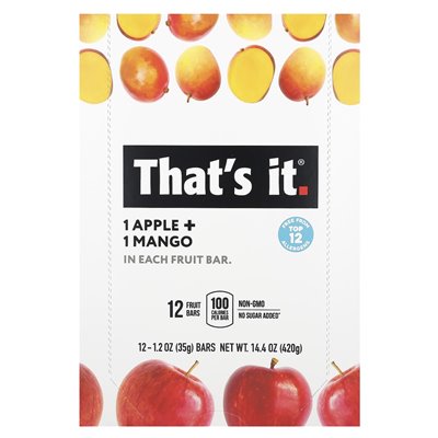 Das ist alles, Fruchtriegel, Apfel + Mango, 12 Riegel, je 35 g