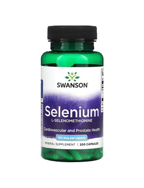 Swanson, Selen, L-Selenomethionina, 100 mcg, 200 Kapsułek Swanson, Selen, L-Selenomethionina, 100 mcg, 200 Kapsułek