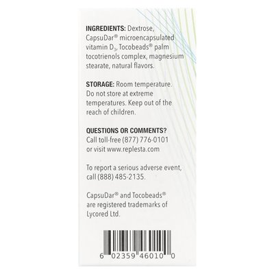 Replesta, cholecalciferol, vitamin D3, natural orange, 50,000 IU, 4 chewable wafers, 0.1 oz (3 g) each