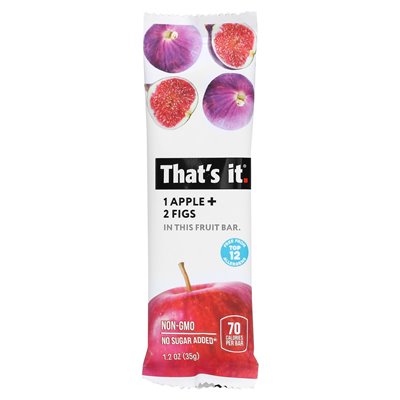 That's it, fruit bar, apple + fig, 12 bars, 1.2 oz (35 g) each