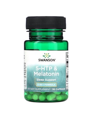 Swanson, 5-HTP i Melatonina, 30 Kapsułek