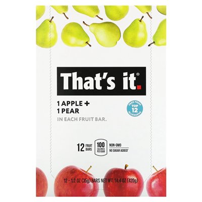 That's it, Fruchtriegel, Apfel + Birne, 12 Riegel à 35 g