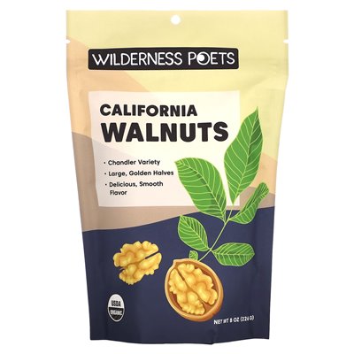 Wilderness Poets, Organic California Walnuts, 8 uncji (226 g)
