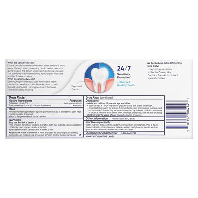 Sensodyne, dodatkowa pasta do zębów, bliźniacza paczka, 2 rurki, 4 uncje (113 g)