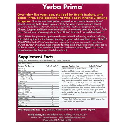 Yerba Prima, Women's Rene Renew Cleansing, 3 -częściowy program, 300 kapsułek Yerba Prima, Women's Rene Renew Cleansing, 3 -częściowy program, 300 kapsułek