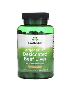 Swanson, Argentyna Suszone Wołowe Wątroby, 500 mg, 120 Kapsułek Swanson, Argentyna Suszone Wołowe Wątroby, 500 mg, 120 Kapsułek