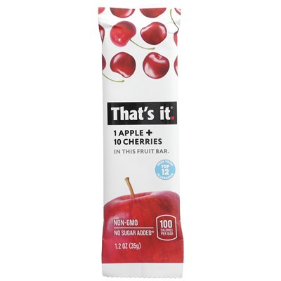 That's it, fruit bars, apple + cherry, 12 bars, 1.2 oz (35 g) each