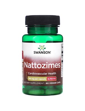 Swanson, Nattozimes, 195 mg , 60 Veggie Caps Swanson, Nattozimes, 195 mg , 60 Veggie Caps