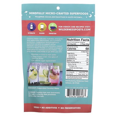 Wilderness Poets, Kokoswasserpulver, verdampft, 4 oz (113 g)