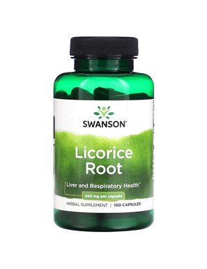 Swanson, Kłącze Lakrsu, 450 mg, 100 Kapsułek