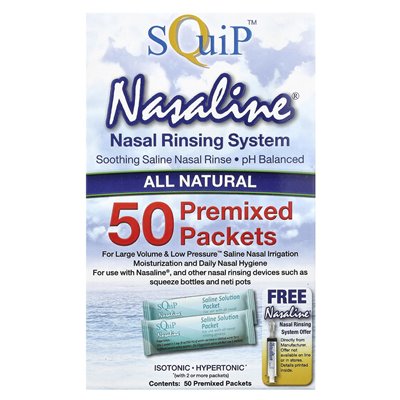 Squip, Nasaline®, nosowy system płukania, 50 preparowanych pakietów