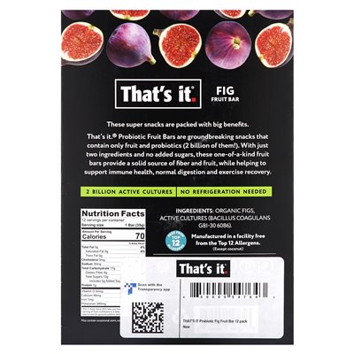 To wszystko, bar prebiotyki + probiotyki, ryc., 12 barów, 1,2 uncji (35 g) każdy