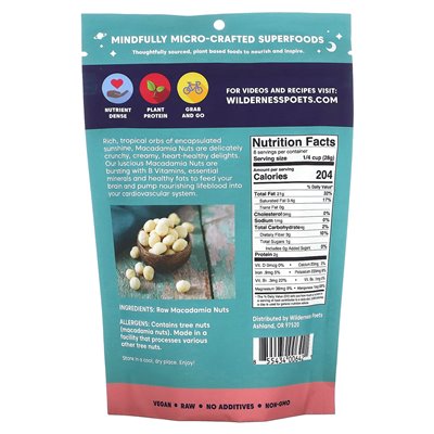 Wilderness Poets, Whole Macadamia Nuts, 8 oz (226 g)