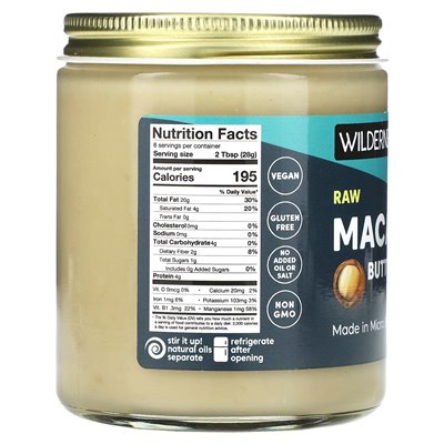 Wilderness Poets, Rohe Macadamiabutter, 8 oz (227 g)