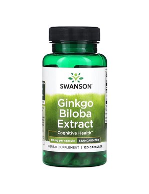 Swanson, Ekstrakt Ginkgo Biloba, 60 mg, 120 Kapsułek