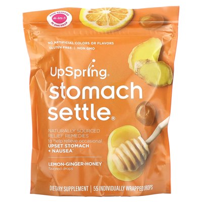 Upspring, osadzanie się w żołądku, Lemon-Snaper-Honey, 55 indywidualnie owinięte krople