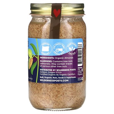 Wilderness Poets, Organic Raw Almond Butter, 16 oz (453 g)