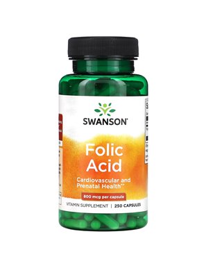 Swanson, Folsäure, 800 mcg, 250 Kapseln