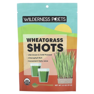 Wilderness Poets, organiczne strzały trawy pszenicznej, 3,5 uncji (99 g) Wilderness Poets, organiczne strzały trawy pszenicznej, 3,5 uncji (99 g)