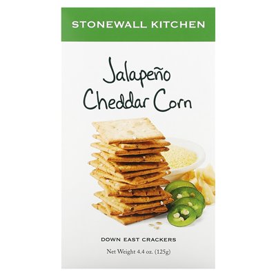 Stonewall Kitchen, Down East Crackers, Jalapeño-Cheddar-Mais, 4,4 Unzen (125 g)