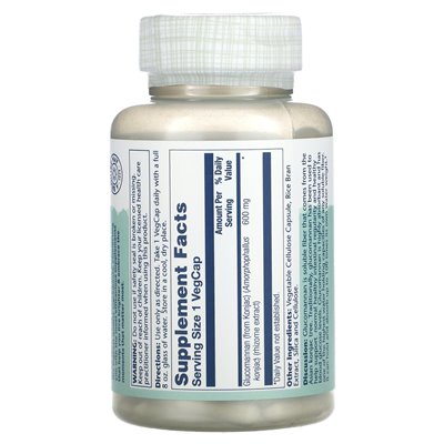 Solaray, Glucomannan, Rhizome Extract, 600 mg, 100 VegCaps Solaray, Glucomannan, Rhizome Extract, 600 mg, 100 VegCaps