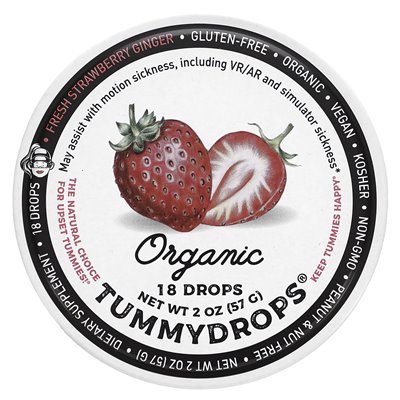 Tombets, organiczny świeży imbir truskawkowy, 18 kropli