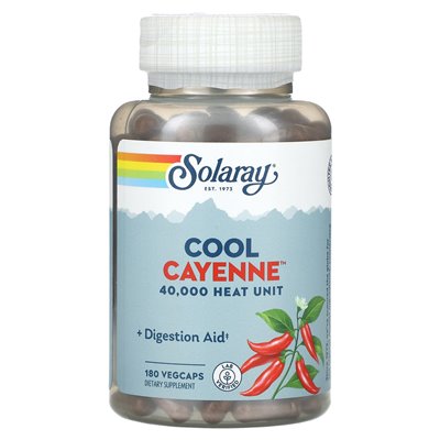 Solaray, Cool Cayenne, 180 Vegcaps Solaray, Cool Cayenne, 180 Vegcaps