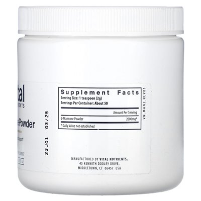 Vital Nutrients, Mannose Powder, 3.53 oz (100 g)