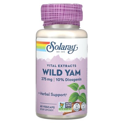 Solaray, Vital Wild Yam Extracts, 275mg, 60 Vegcaps
