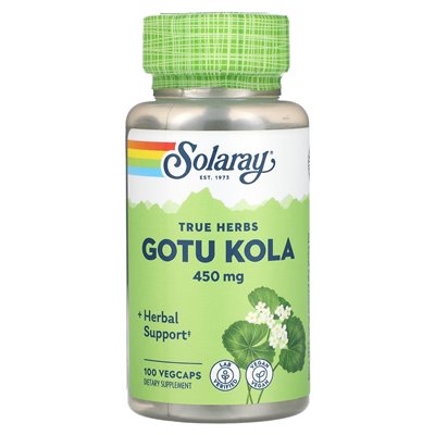 Solaray, True Herbs, Gotu Kola, 450 mg, 100 pflanzliche Kapseln