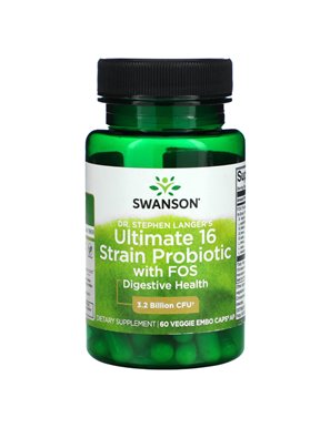 Swanson, Ultimate 16 Strain Probiotic With FOS, 3.2 Billion CFU, 60 Veggie EMBO Caps AP Swanson, Ultimate 16 Strain Probiotic With FOS, 3.2 Billion CFU, 60 Veggie EMBO Caps AP