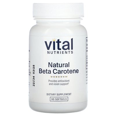 Wichtige Nährstoffe, natürliches Beta-Carotin, 7500 mcg Rae, 90 Softgels