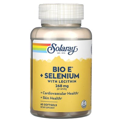 Solaray, bio e + selen z lecytyną, 60 miękkich Solaray, bio e + selen z lecytyną, 60 miękkich