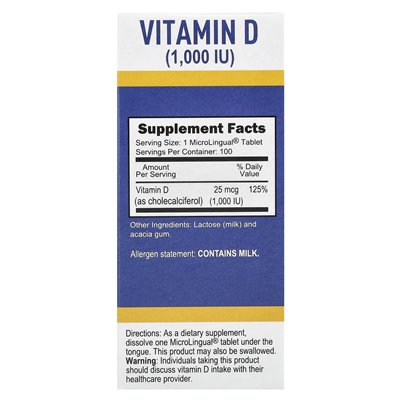 Ultimate Source, D3, Extra Strength, 25 mcg (1000 IU), 100 microlingual tablets dissolves