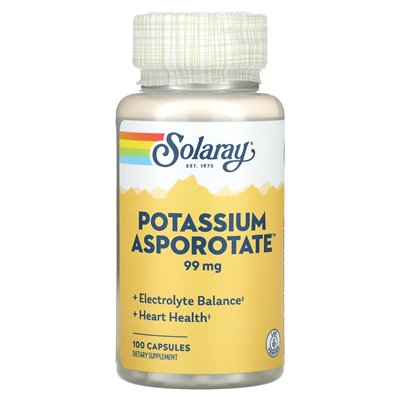 Solaray, potassium asporotate, 99 mg, 100 capsules