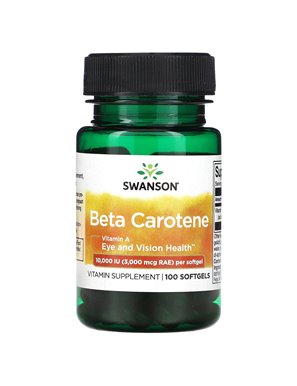 Swanson, Beta-Karoten, 10 000 IU (3000 mikrogramów RAE), 100 Softgeli Swanson, Beta-Karoten, 10 000 IU (3000 mikrogramów RAE), 100 Softgeli