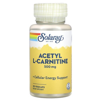 Solaray, Acetyl-L-Carnitin, 500 mg, 30 pflanzliche Kapseln